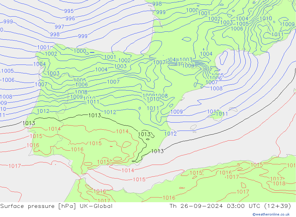 pression de l'air UK-Global jeu 26.09.2024 03 UTC