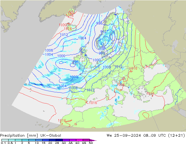 precipitação UK-Global Qua 25.09.2024 09 UTC