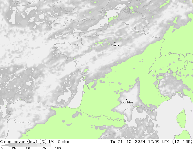 Nubes bajas UK-Global mar 01.10.2024 12 UTC