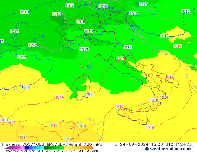 Thck 700-1000 hPa UK-Global mar 24.09.2024 15 UTC