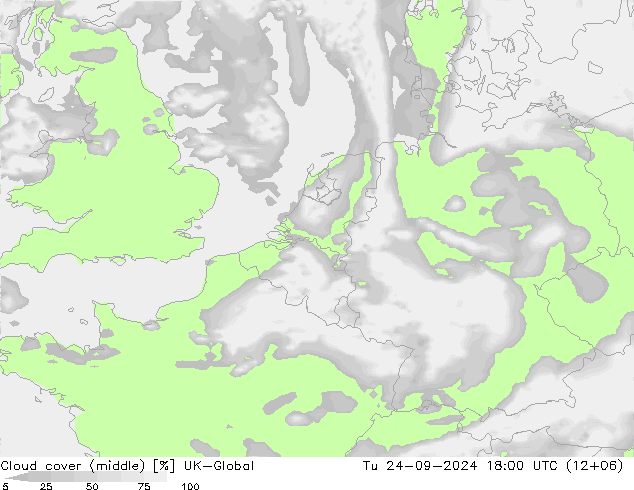 Cloud cover (middle) UK-Global Tu 24.09.2024 18 UTC