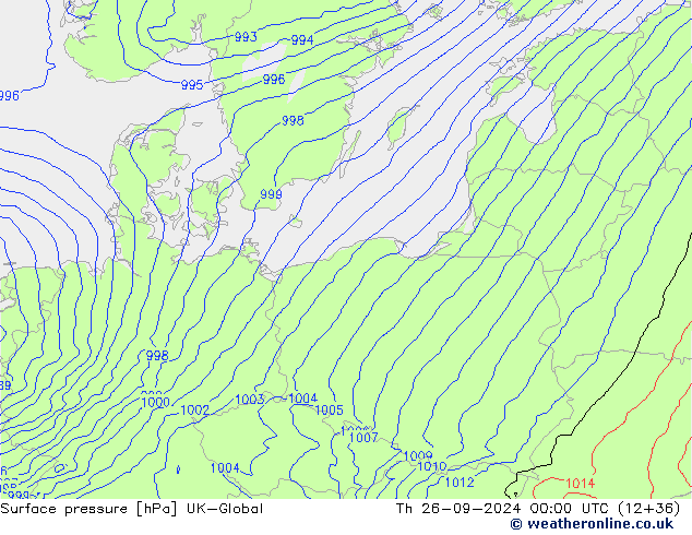 Atmosférický tlak UK-Global Čt 26.09.2024 00 UTC