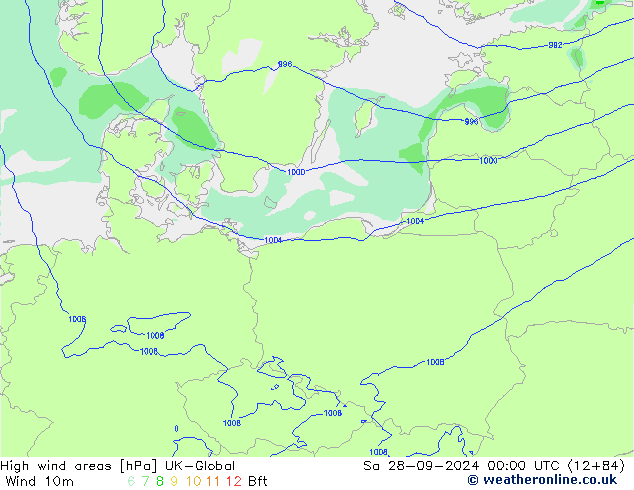 High wind areas UK-Global сб 28.09.2024 00 UTC