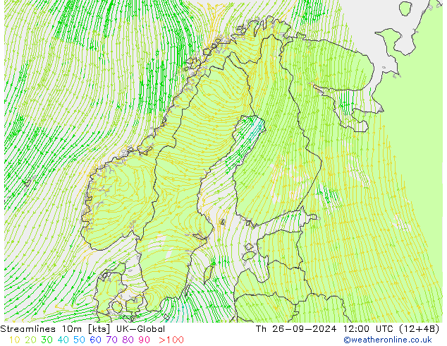 Stromlinien 10m UK-Global Do 26.09.2024 12 UTC