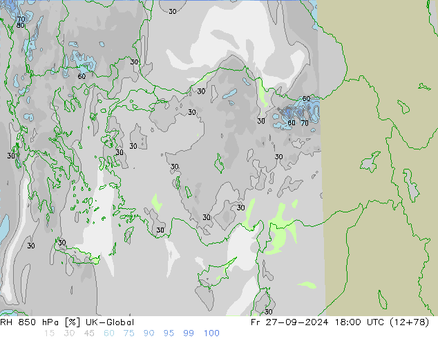 RV 850 hPa UK-Global vr 27.09.2024 18 UTC