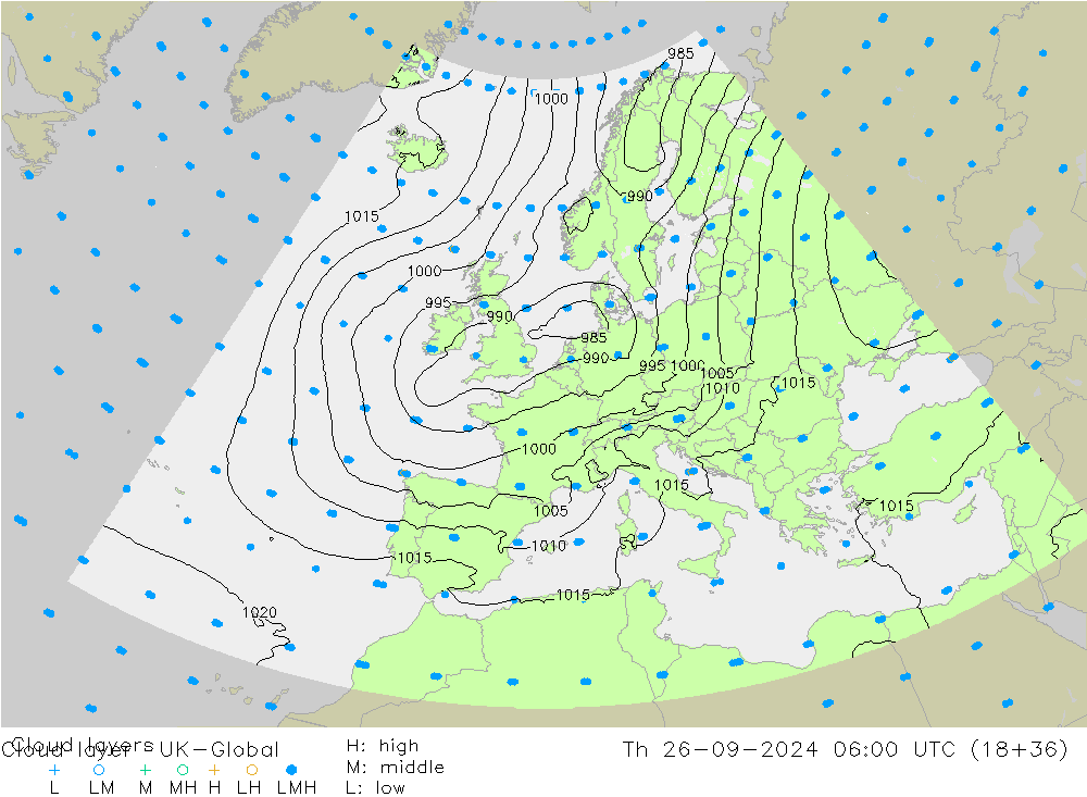 Cloud layer UK-Global Th 26.09.2024 06 UTC