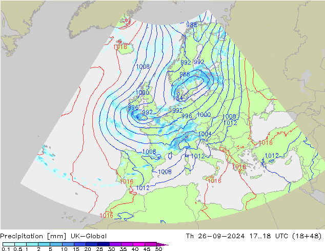 осадки UK-Global чт 26.09.2024 18 UTC