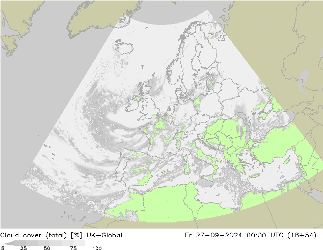 Bulutlar (toplam) UK-Global Cu 27.09.2024 00 UTC