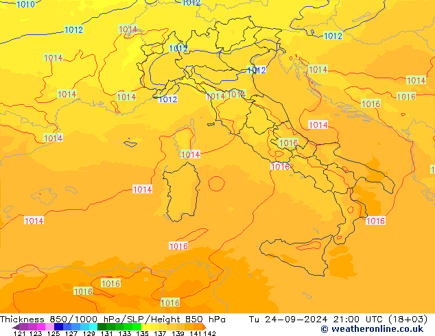 Thck 850-1000 hPa UK-Global Ter 24.09.2024 21 UTC