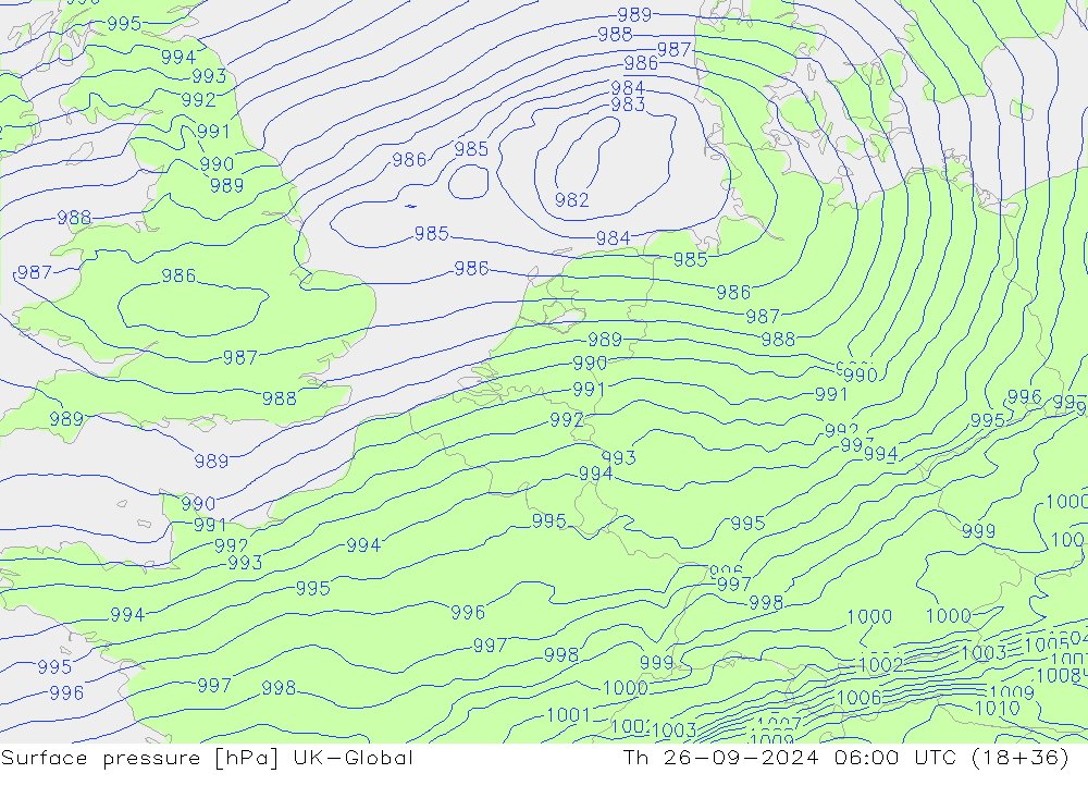 pression de l'air UK-Global jeu 26.09.2024 06 UTC