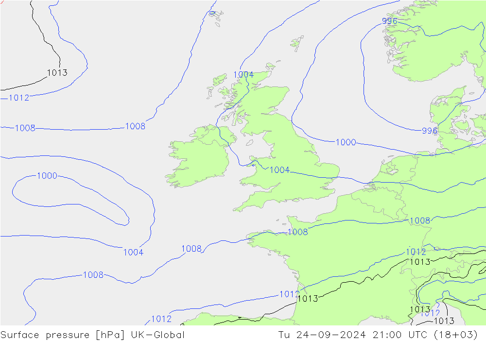 Yer basıncı UK-Global Sa 24.09.2024 21 UTC