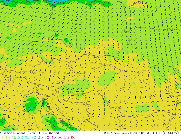 Wind 10 m UK-Global wo 25.09.2024 06 UTC