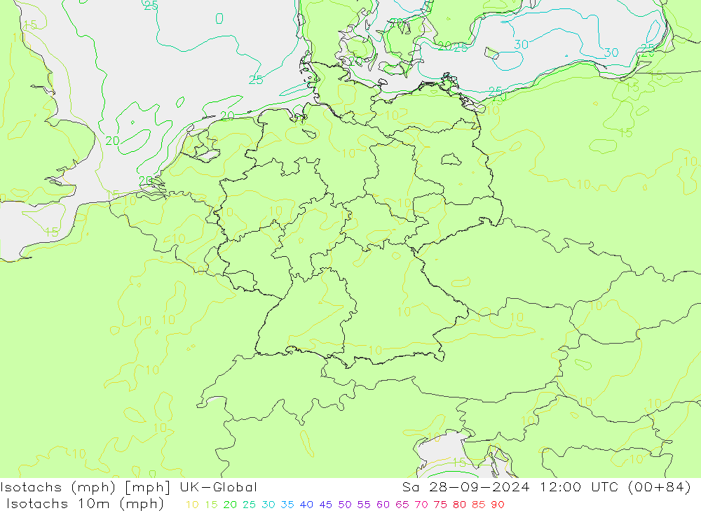 Eşrüzgar Hızları mph UK-Global Cts 28.09.2024 12 UTC