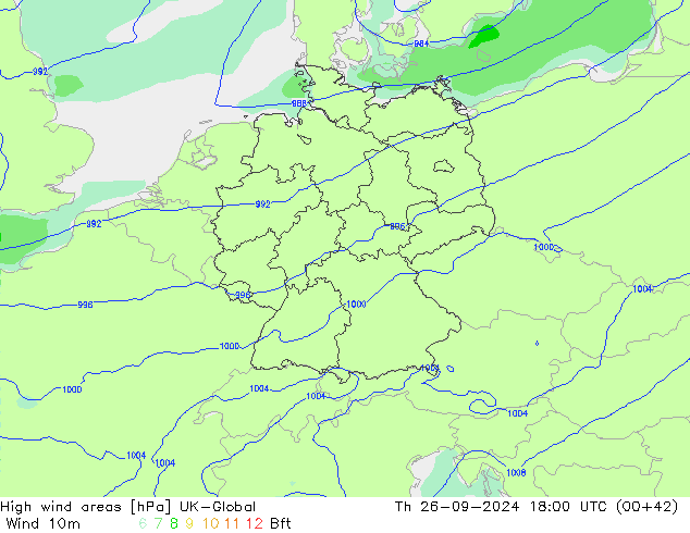 High wind areas UK-Global чт 26.09.2024 18 UTC