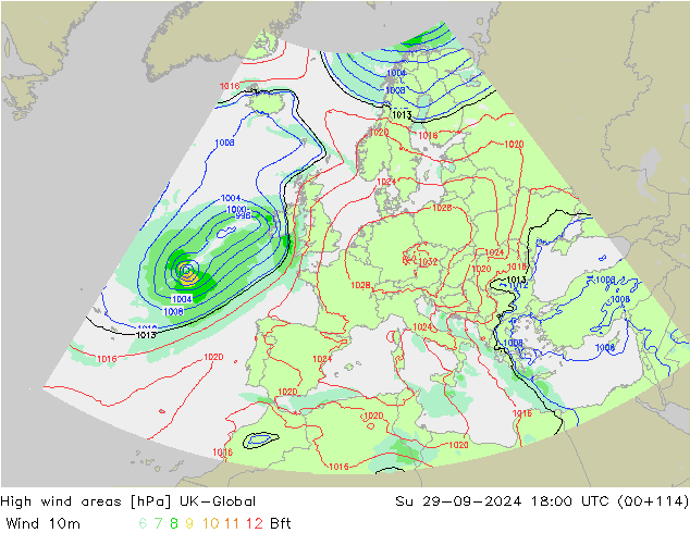 yüksek rüzgarlı alanlar UK-Global Paz 29.09.2024 18 UTC