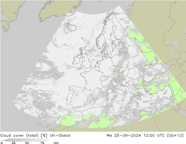 Wolken (gesamt) UK-Global Mi 25.09.2024 12 UTC