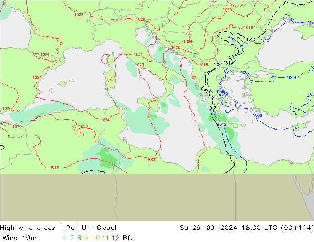 High wind areas UK-Global dom 29.09.2024 18 UTC