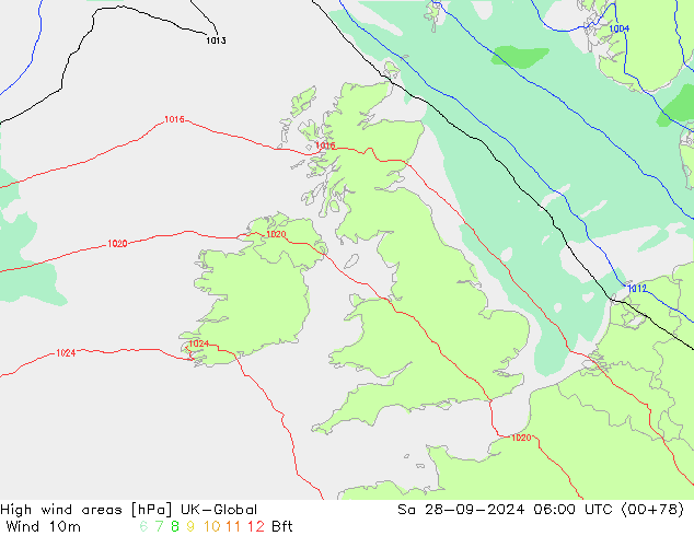 High wind areas UK-Global  28.09.2024 06 UTC