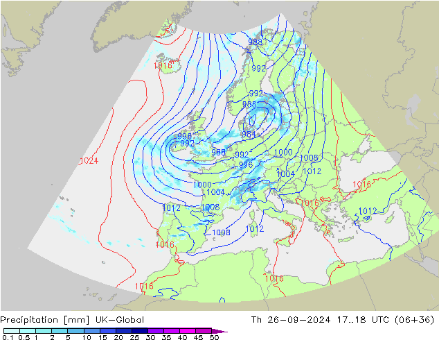 Niederschlag UK-Global Do 26.09.2024 18 UTC