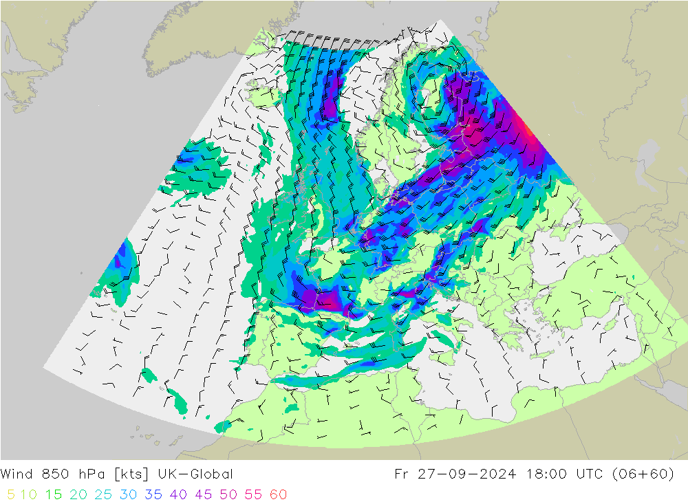 Viento 850 hPa UK-Global vie 27.09.2024 18 UTC