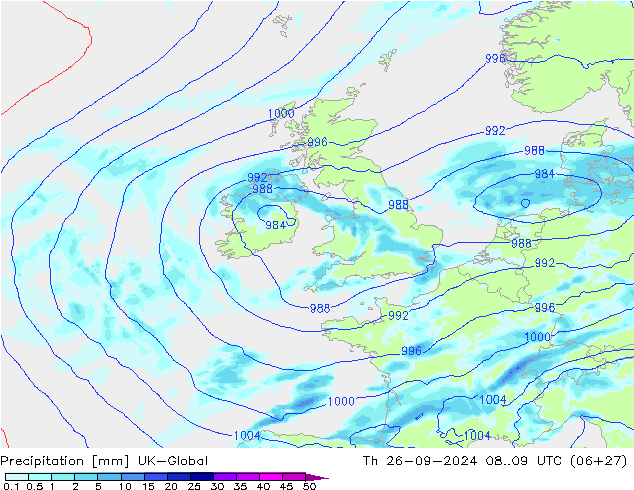 осадки UK-Global чт 26.09.2024 09 UTC