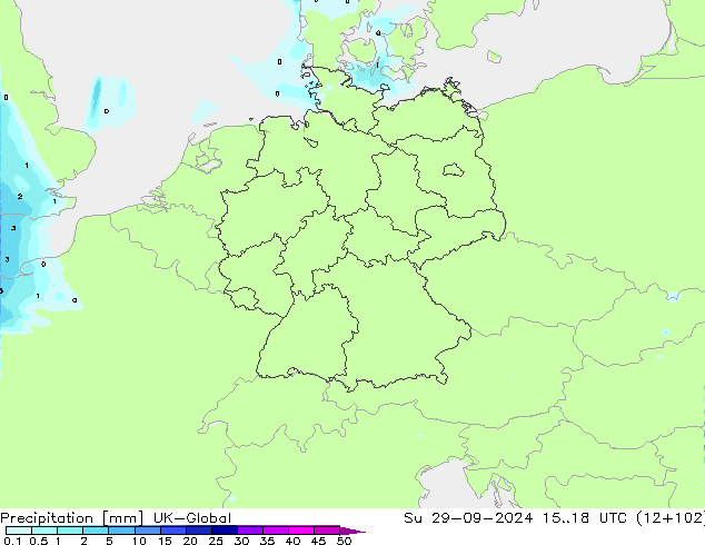 Precipitation UK-Global Su 29.09.2024 18 UTC