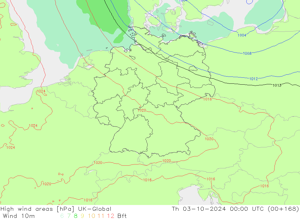 Izotacha UK-Global czw. 03.10.2024 00 UTC