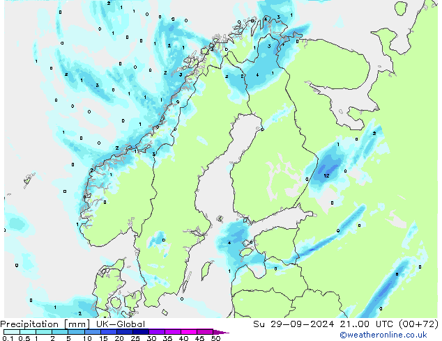 Precipitation UK-Global Su 29.09.2024 00 UTC