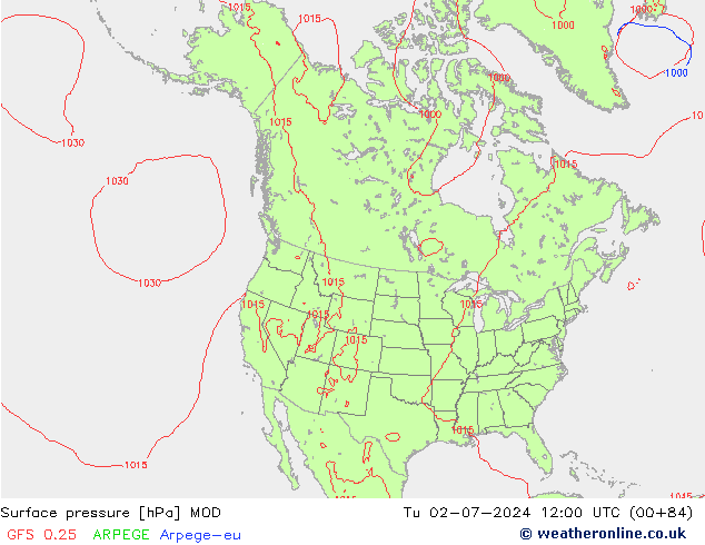 地面气压 MOD 星期二 02.07.2024 12 UTC