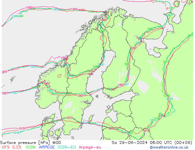 Luchtdruk (Grond) MOD za 29.06.2024 06 UTC