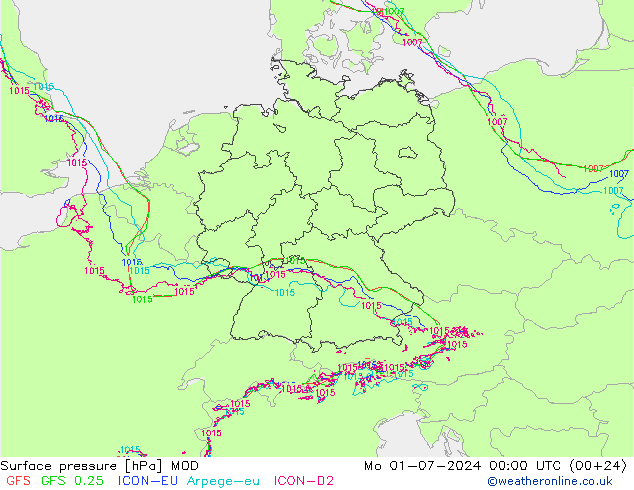 Luchtdruk (Grond) MOD ma 01.07.2024 00 UTC
