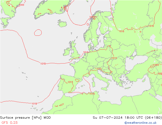 地面气压 MOD 星期日 07.07.2024 18 UTC