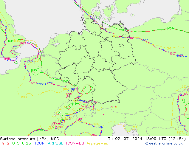 Luchtdruk (Grond) MOD di 02.07.2024 18 UTC