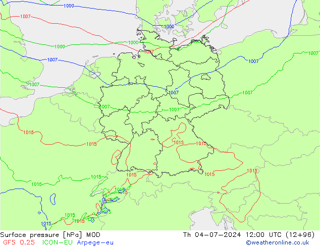 Luchtdruk (Grond) MOD do 04.07.2024 12 UTC