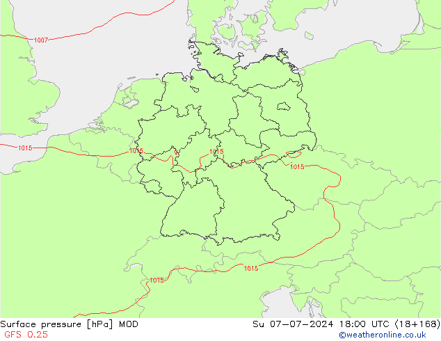 Luchtdruk (Grond) MOD zo 07.07.2024 18 UTC