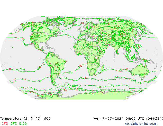 Temperatuurkaart (2m) MOD wo 17.07.2024 06 UTC