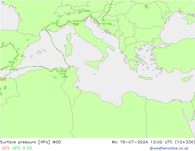 Luchtdruk (Grond) MOD ma 15.07.2024 12 UTC