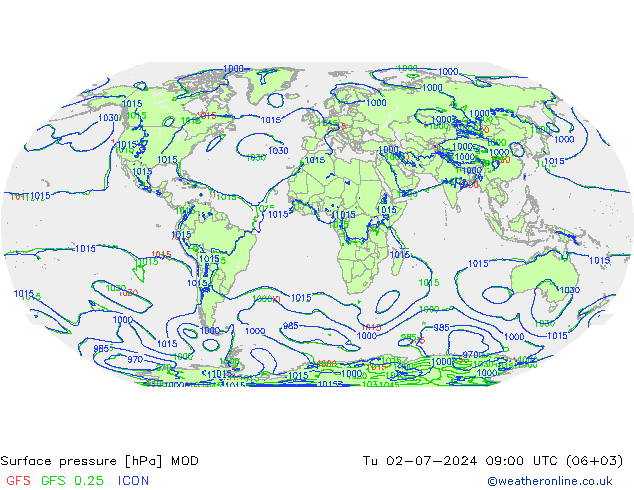 Luchtdruk (Grond) MOD di 02.07.2024 09 UTC