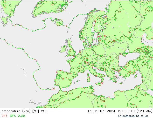 温度图 MOD 星期四 18.07.2024 12 UTC