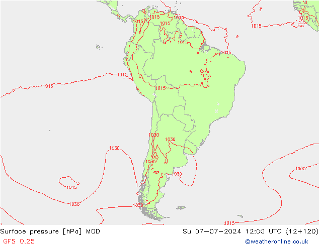 Luchtdruk (Grond) MOD zo 07.07.2024 12 UTC