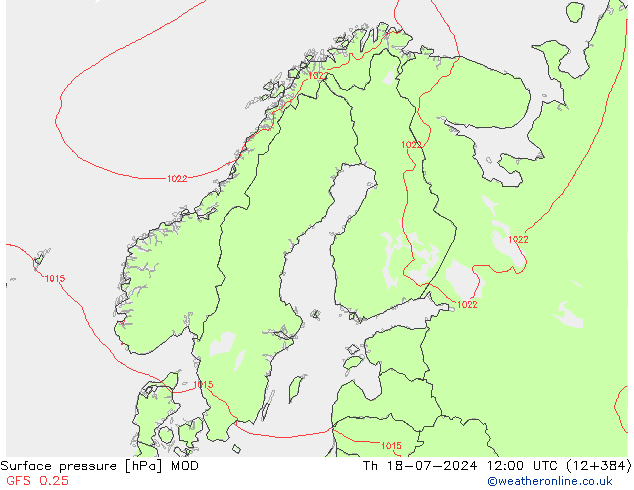 地面气压 MOD 星期四 18.07.2024 12 UTC