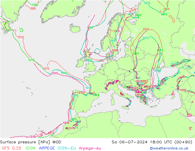 Luchtdruk (Grond) MOD za 06.07.2024 18 UTC