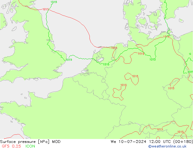 地面气压 MOD 星期三 10.07.2024 12 UTC