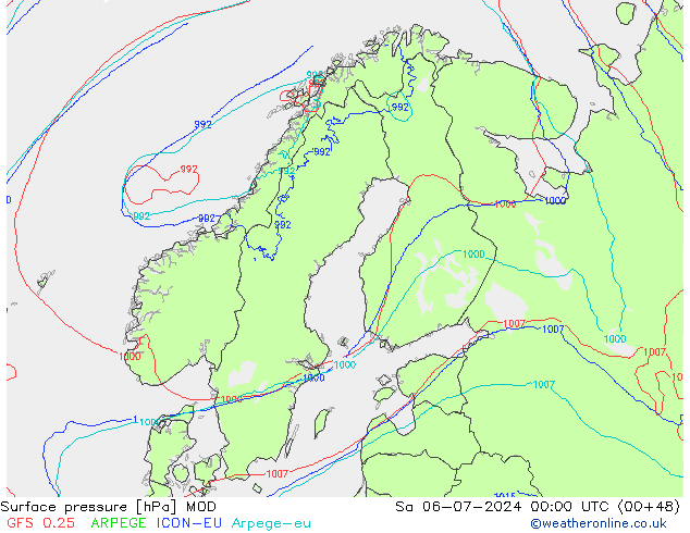 Luchtdruk (Grond) MOD za 06.07.2024 00 UTC