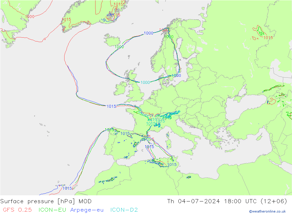 Luchtdruk (Grond) MOD do 04.07.2024 18 UTC