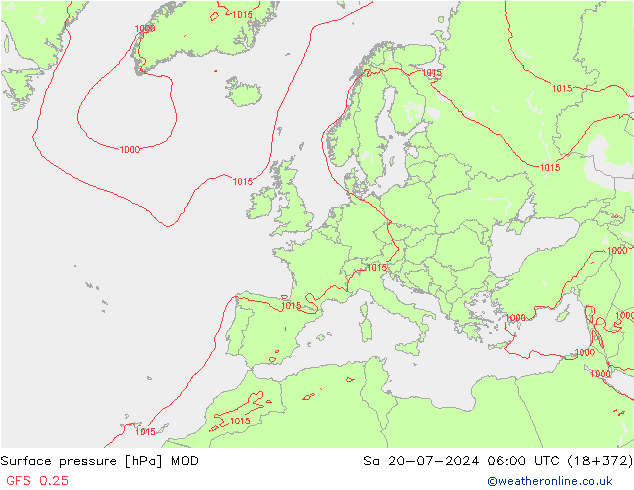 地面气压 MOD 星期六 20.07.2024 06 UTC