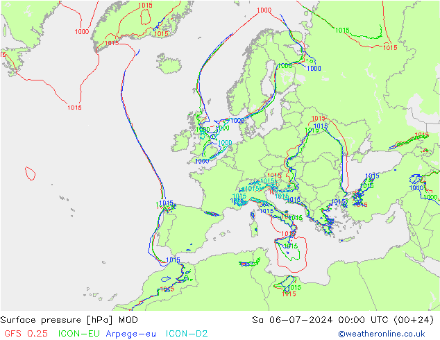 Luchtdruk (Grond) MOD za 06.07.2024 00 UTC