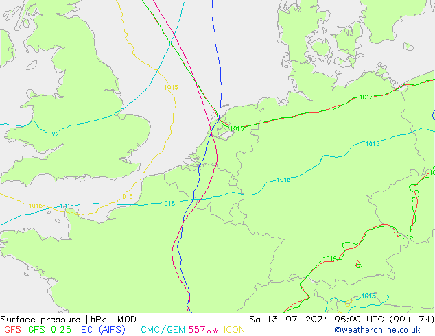 Luchtdruk (Grond) MOD za 13.07.2024 06 UTC