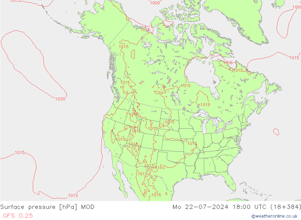 地面气压 MOD 星期一 22.07.2024 18 UTC