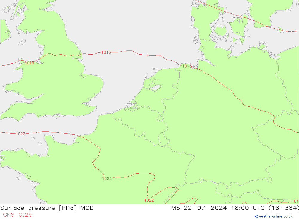 地面气压 MOD 星期一 22.07.2024 18 UTC